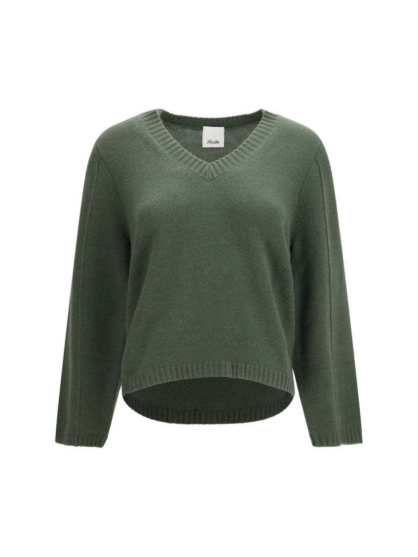 Olive V Neck Sweater 1