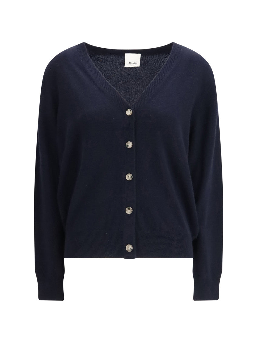 Dark Blue V Neck Cardigan 1