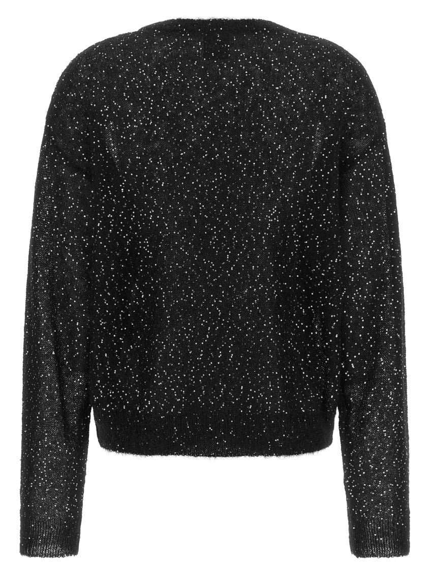 Black Embellished Crew Neck Sweater 2