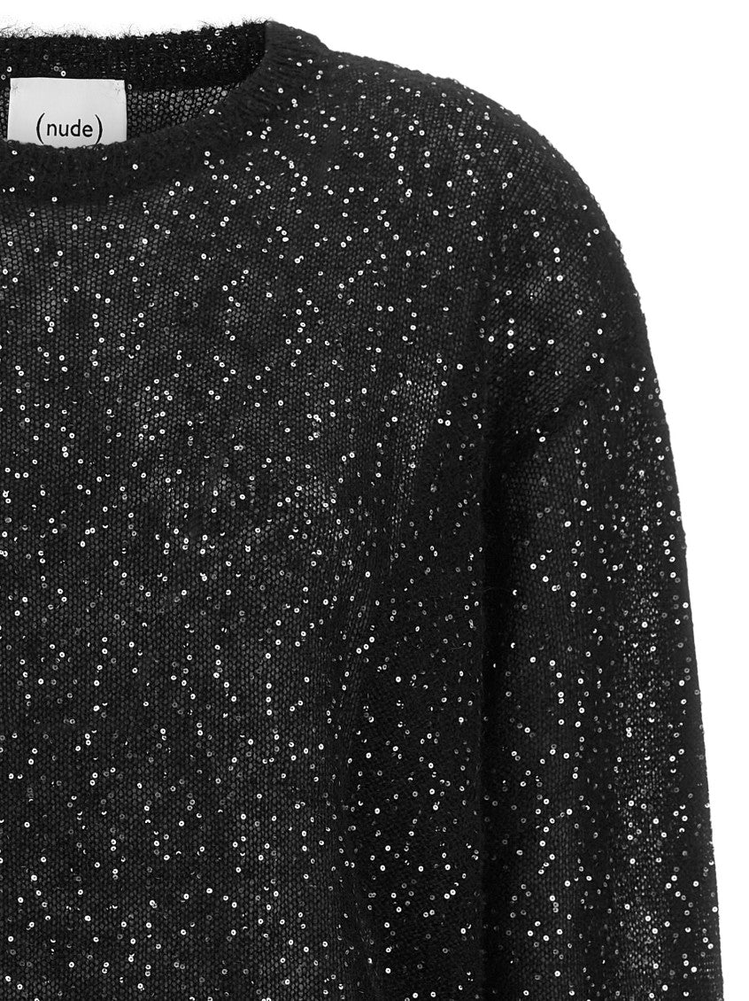 Black Embellished Crew Neck Sweater 3