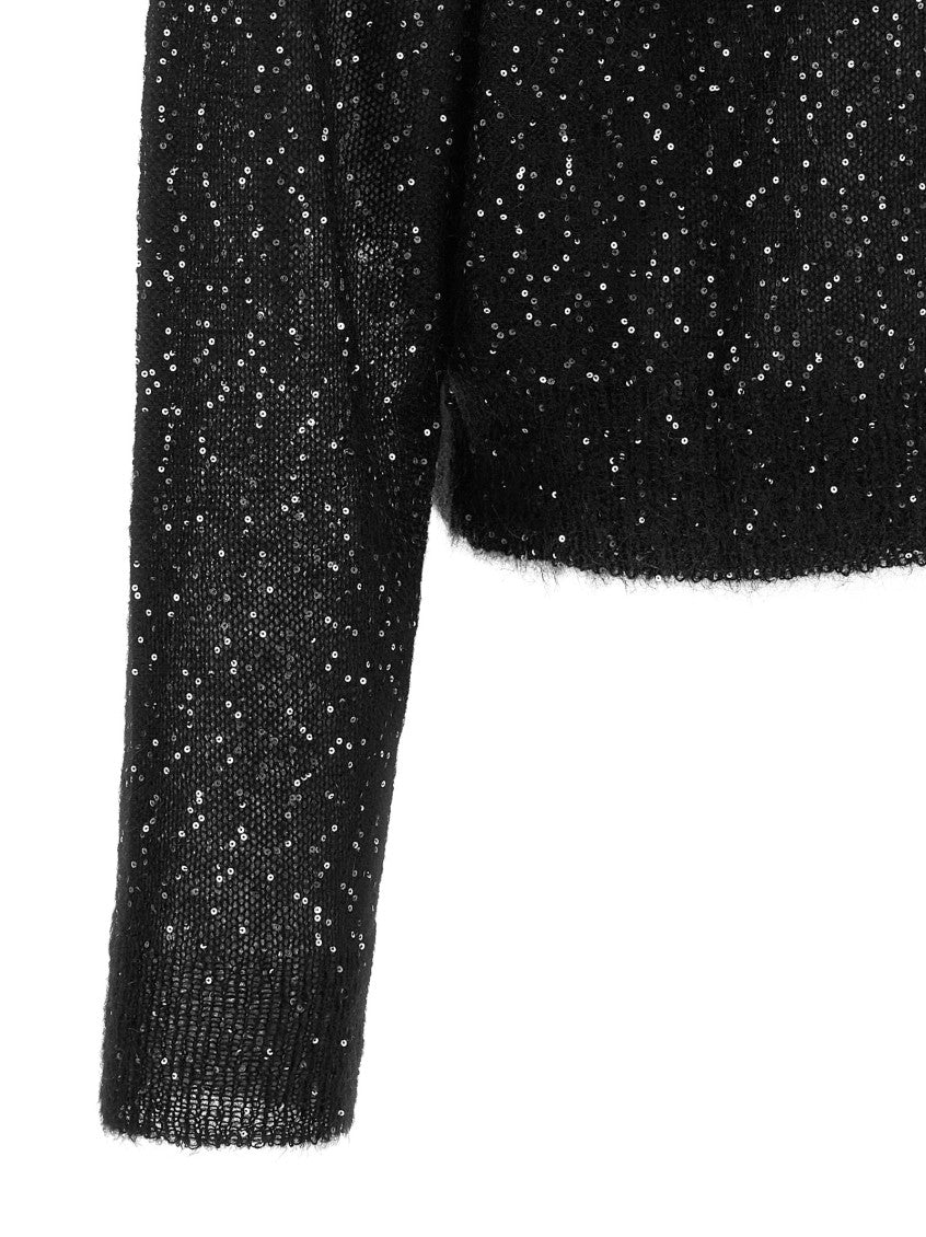 Black Embellished Crew Neck Sweater 4