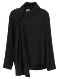 Black Solid Asymmetric Neck Top 1