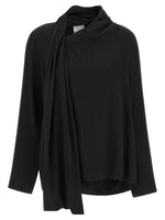 Black Solid Asymmetric Neck Top 1
