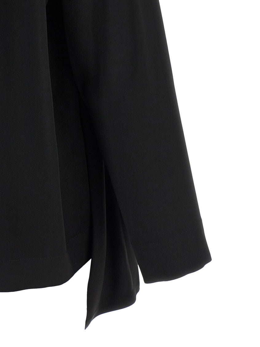 Black Solid Asymmetric Neck Top 4