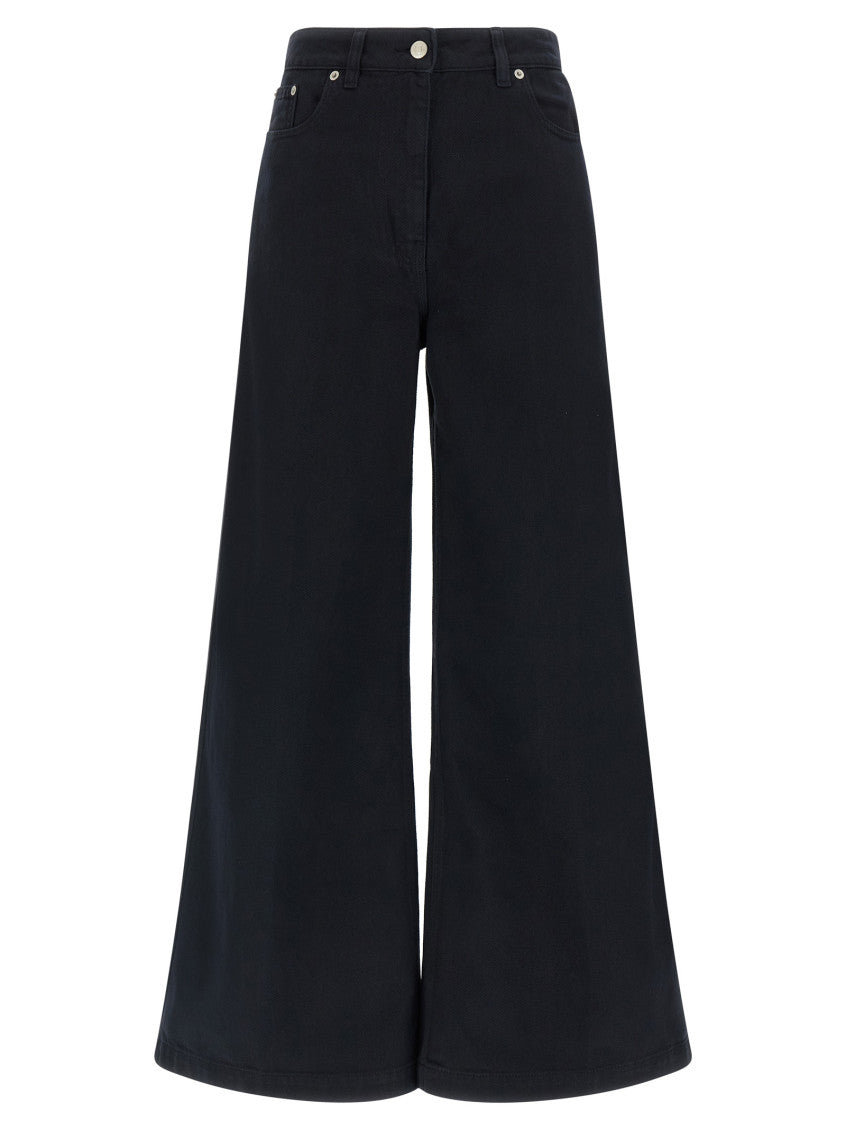 Navy Blue Flared Mid Rise Jeans 1