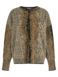 Brown Abstract Crew Neck Sweater 1