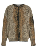 Brown Abstract Crew Neck Sweater 1