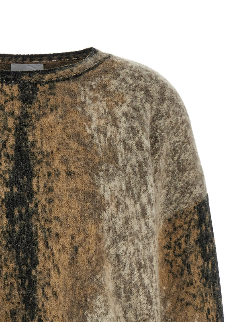 Brown Abstract Crew Neck Sweater 3