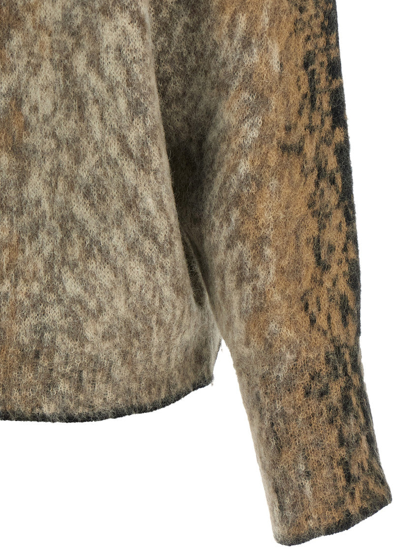 Brown Abstract Crew Neck Sweater 4
