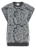 Grey Abstract Crew Neck Sweater 1