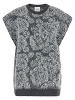 Grey Abstract Crew Neck Sweater 1