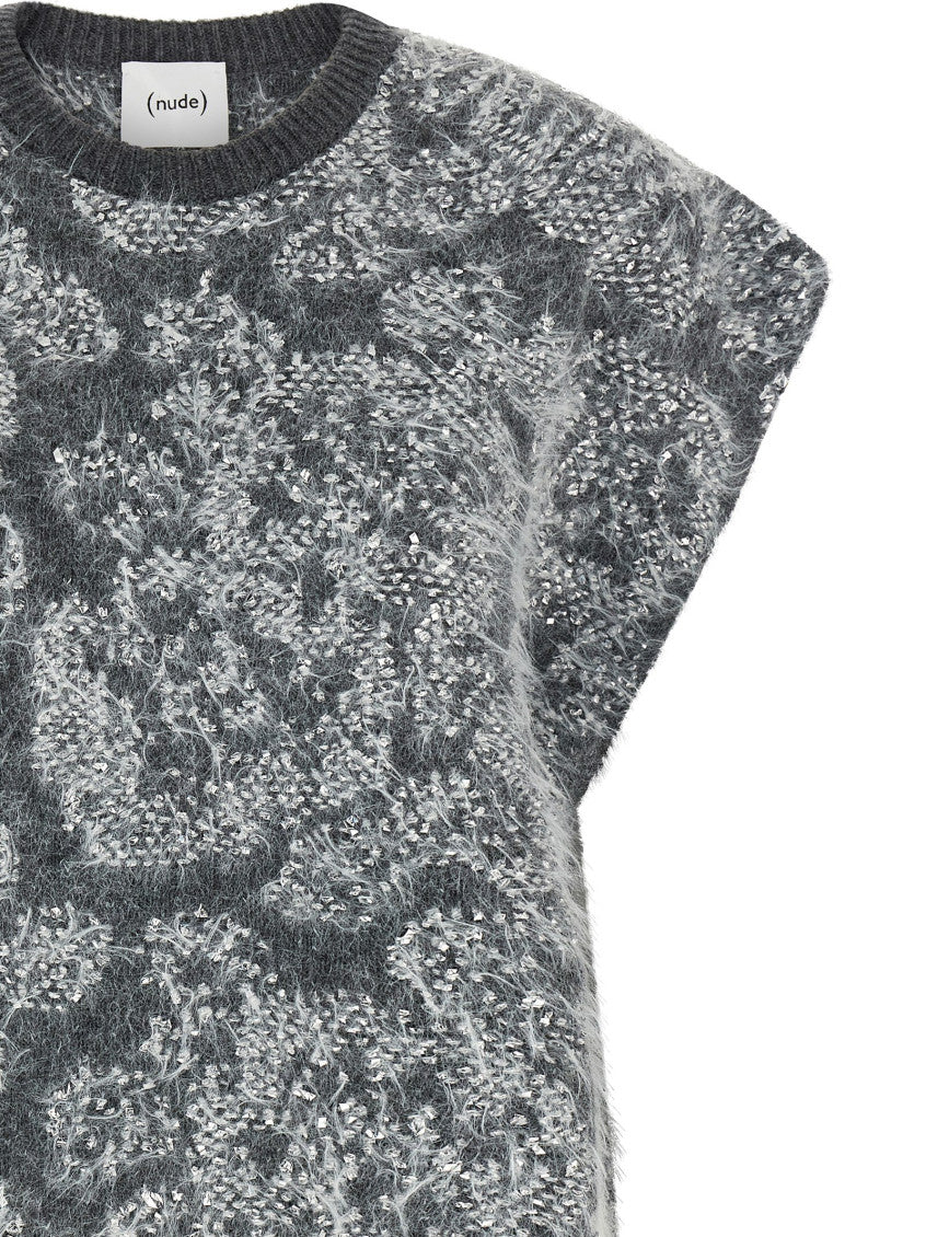 Grey Abstract Crew Neck Sweater 3