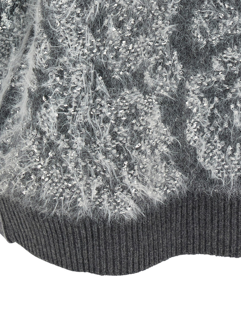 Grey Abstract Crew Neck Sweater 4