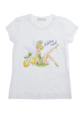 Girls White Graphic T-Shirt 1