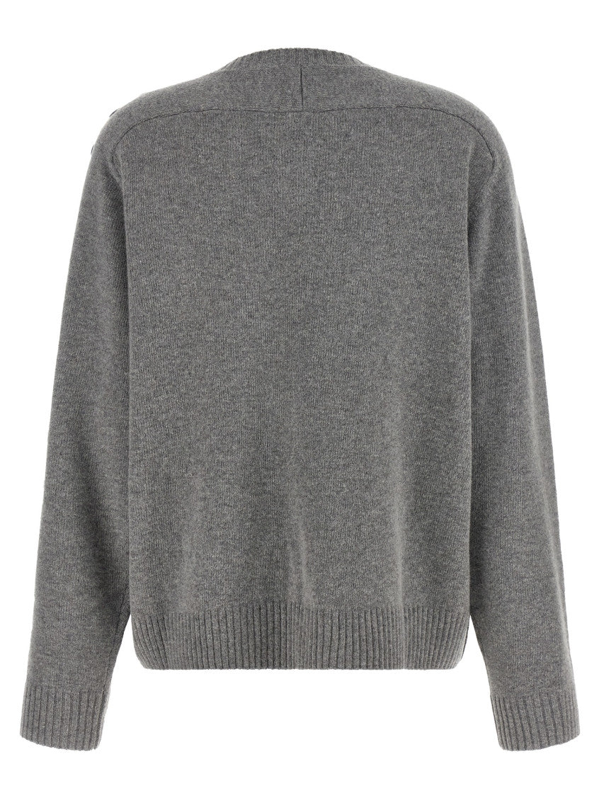 Grey Embellished V Neck Sweater 2