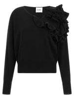 Black Textured V Neck Sweater 1