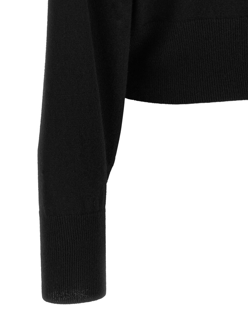Black Textured V Neck Sweater 4