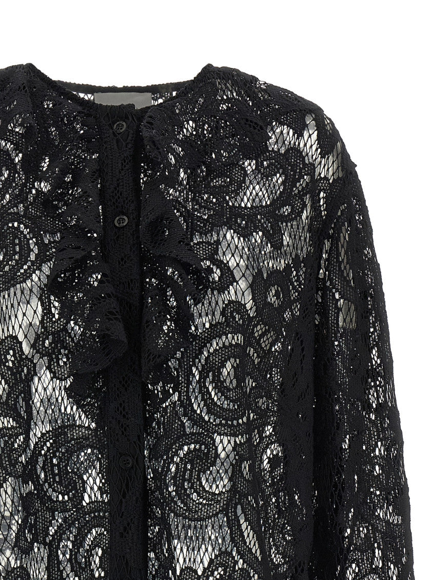 Black Lace Round Neck Top 3