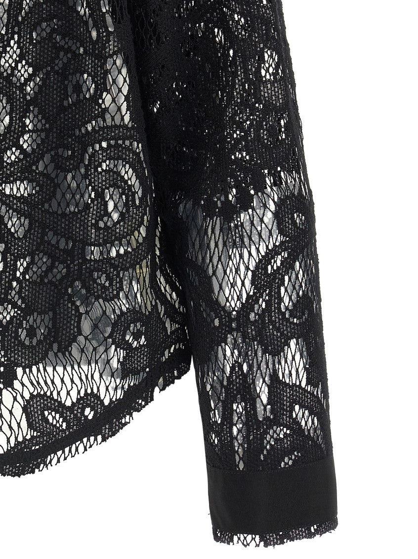 Black Lace Round Neck Top 4
