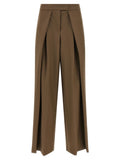 Brown Tailored Pleated Pants 1