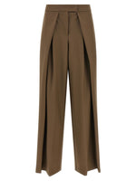 Brown Tailored Pleated Pants 1