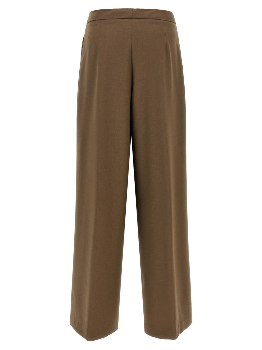Brown Tailored Pleated Pants 2