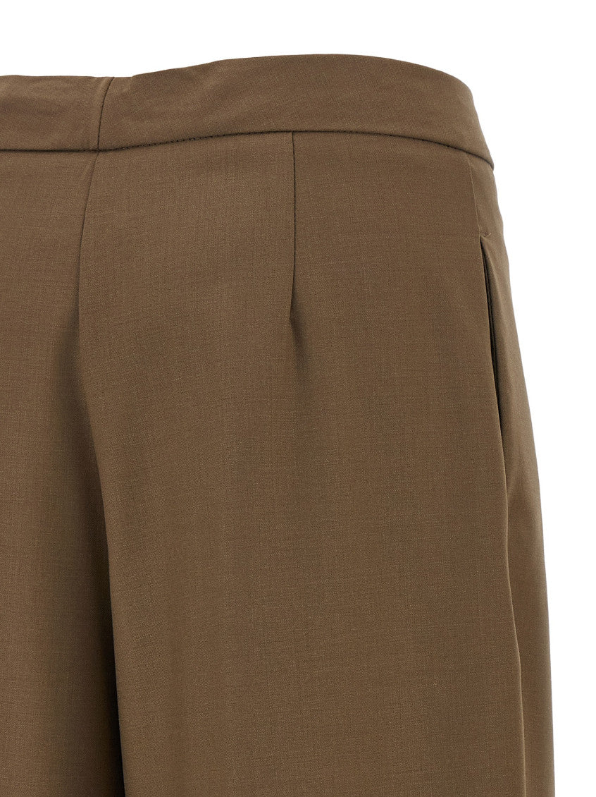 Brown Tailored Pleated Pants 4