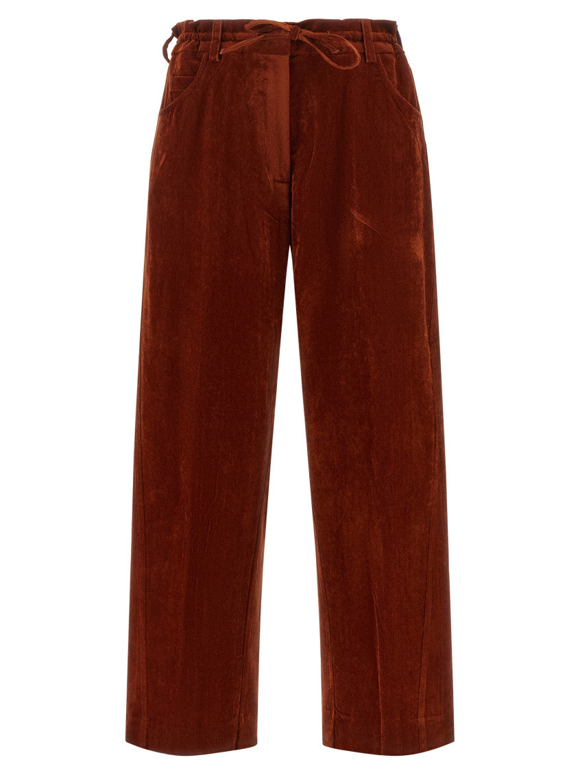 Red Relaxed Drawstring Pants 1