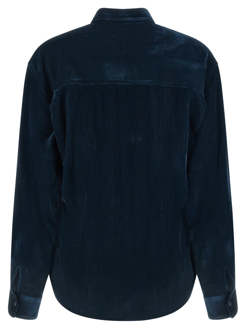 Blue Relaxed Solid Shirt 2