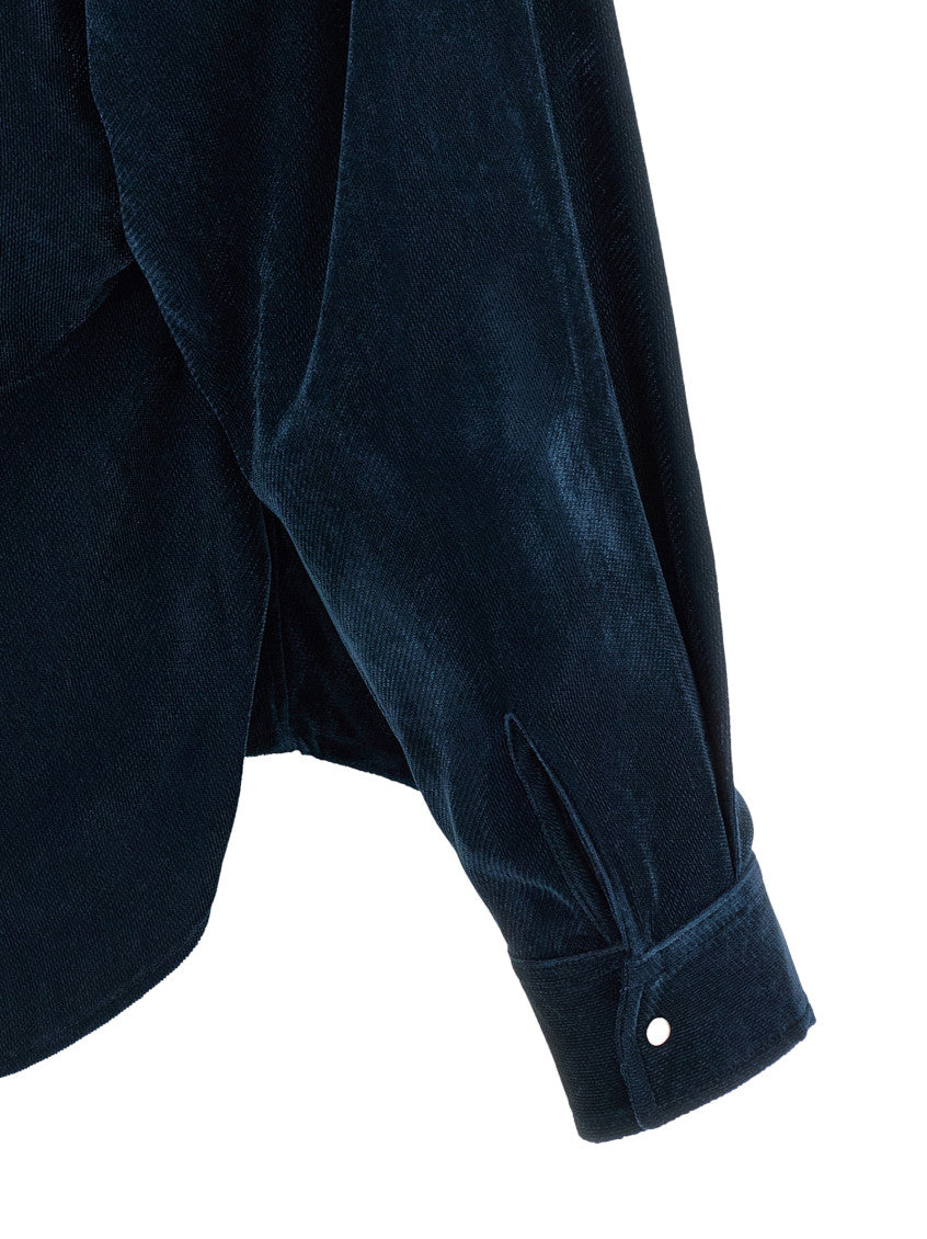Blue Relaxed Solid Shirt 4