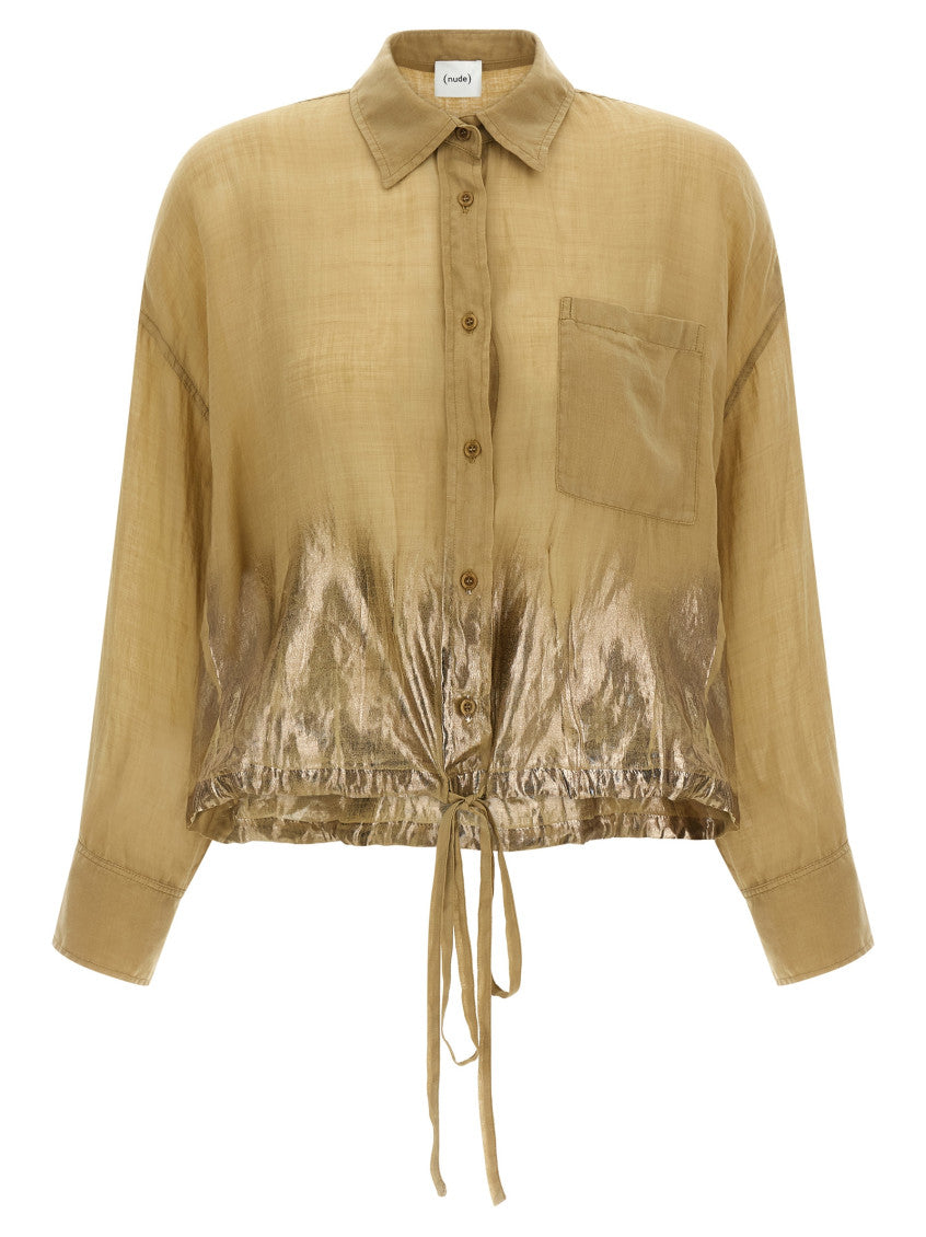 Brown Oversized Solid Shirt 1