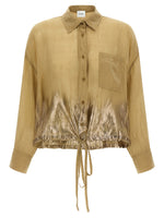 Brown Oversized Solid Shirt 1