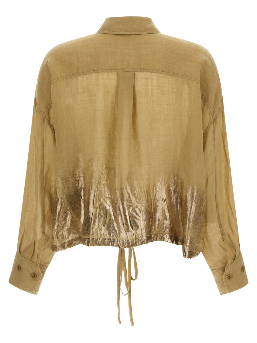 Brown Oversized Solid Shirt 2