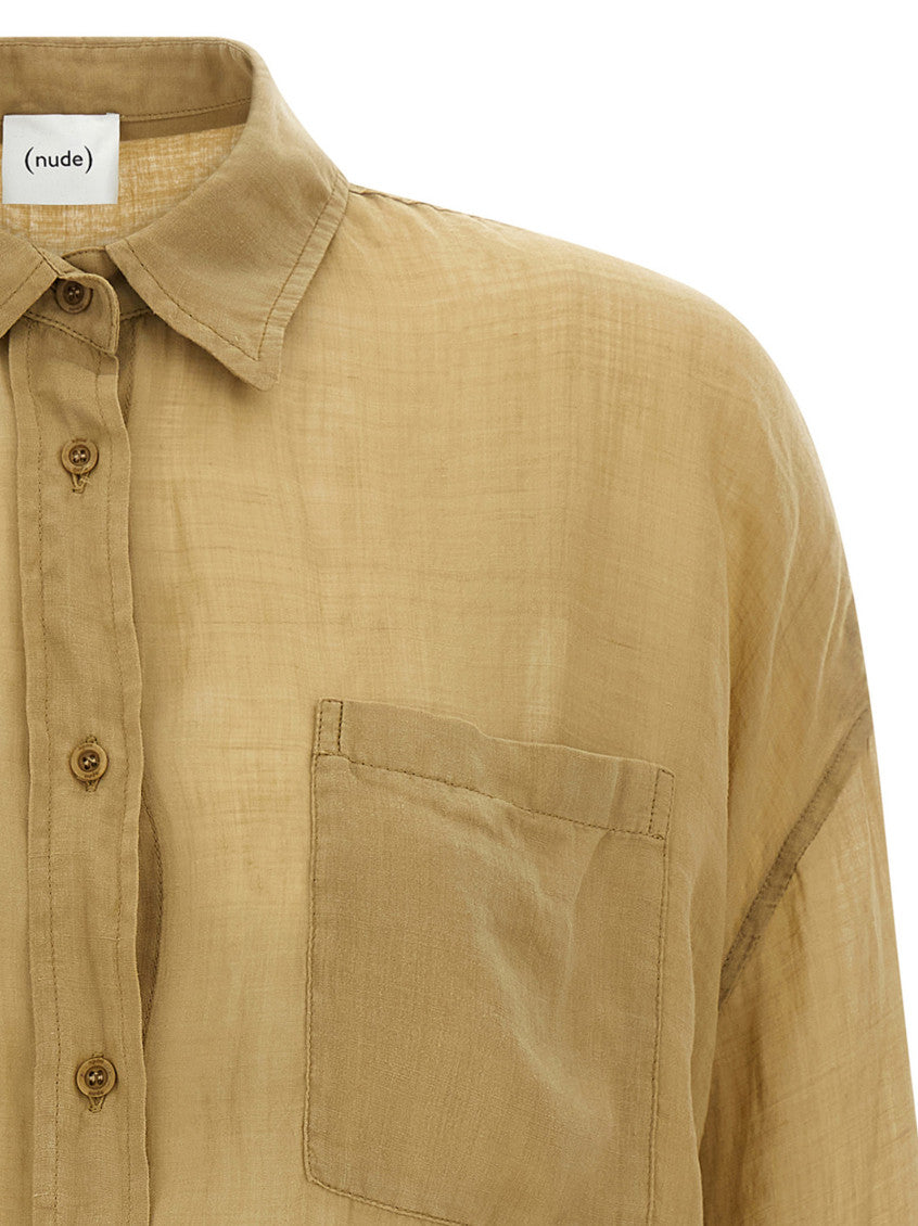 Brown Oversized Solid Shirt 3