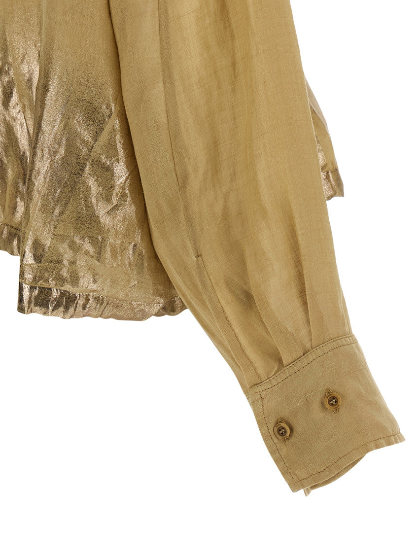 Brown Oversized Solid Shirt 4