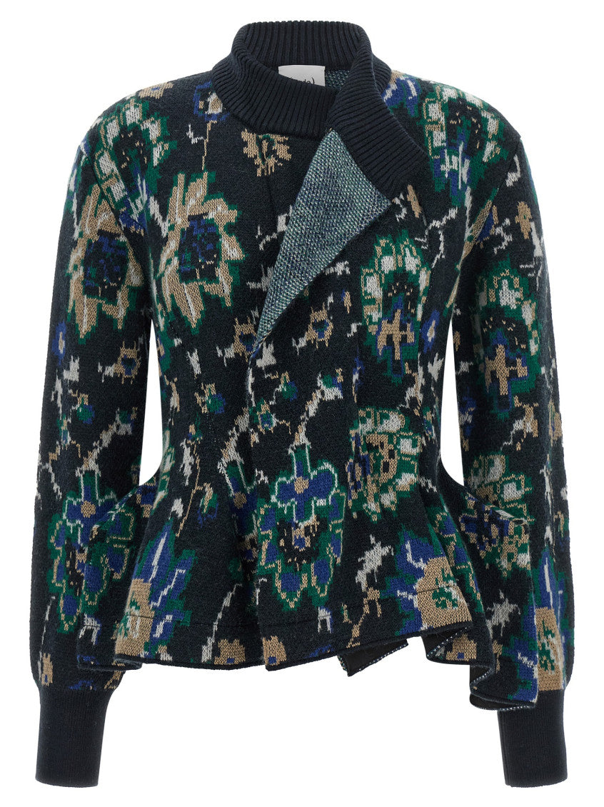 Multicolor Jacquard  Cardigan 1