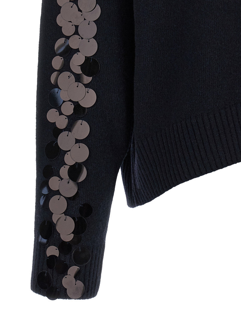 Blue Embellished Crew Neck Sweater 4