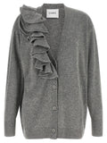 Grey Knitted V Neck Cardigan 1