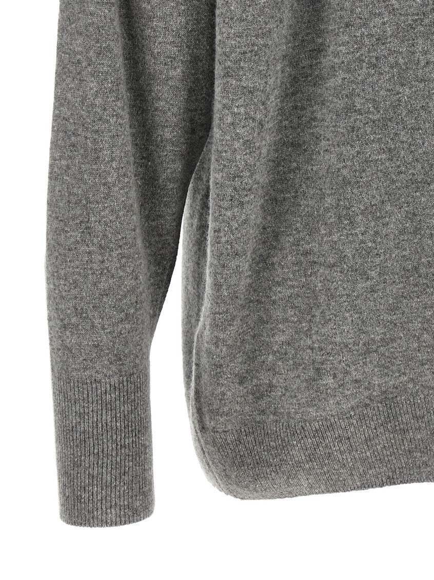 Grey Knitted V Neck Cardigan 4