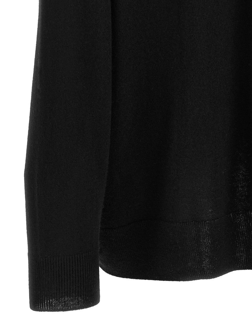 Black Knitted V Neck Sweater 4