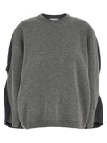 Grey Color Block Crew Neck Sweater 1