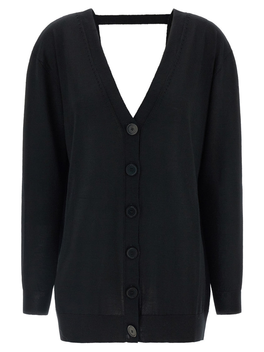 Black Knitted V Neck Sweater 1