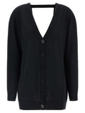 Black Knitted V Neck Sweater 1