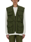 Olive Solid Sleeveless Jacket 1
