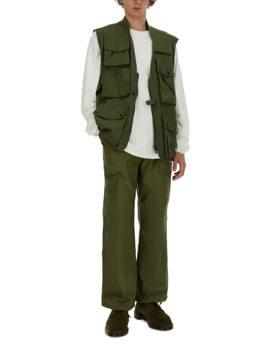 Olive Solid Sleeveless Jacket 2