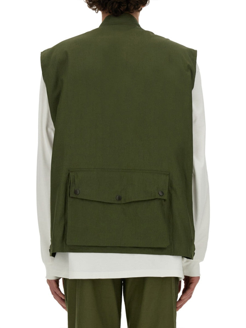 Olive Solid Sleeveless Jacket 3