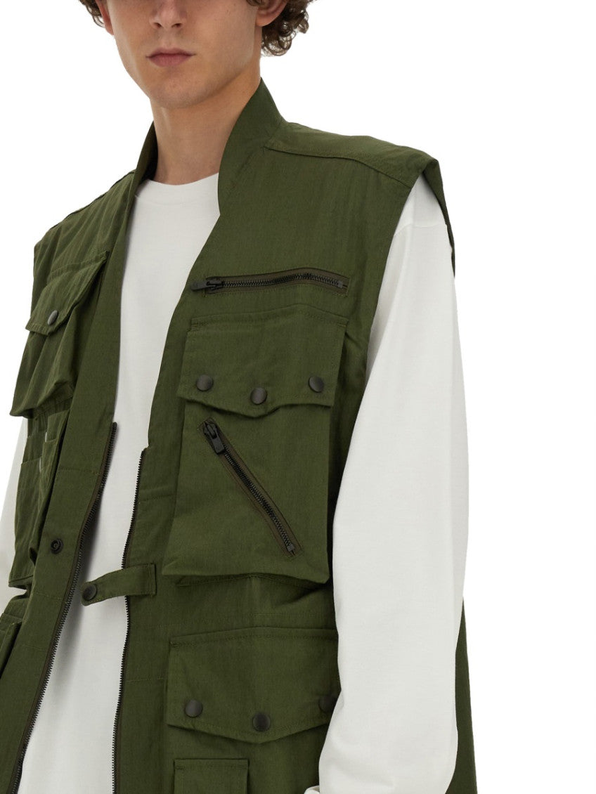 Olive Solid Sleeveless Jacket 4