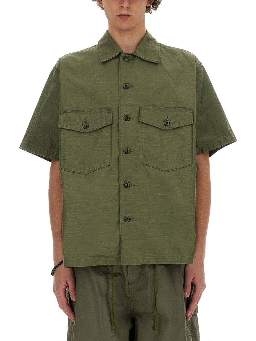 Olive Boxy Solid Shirt 1