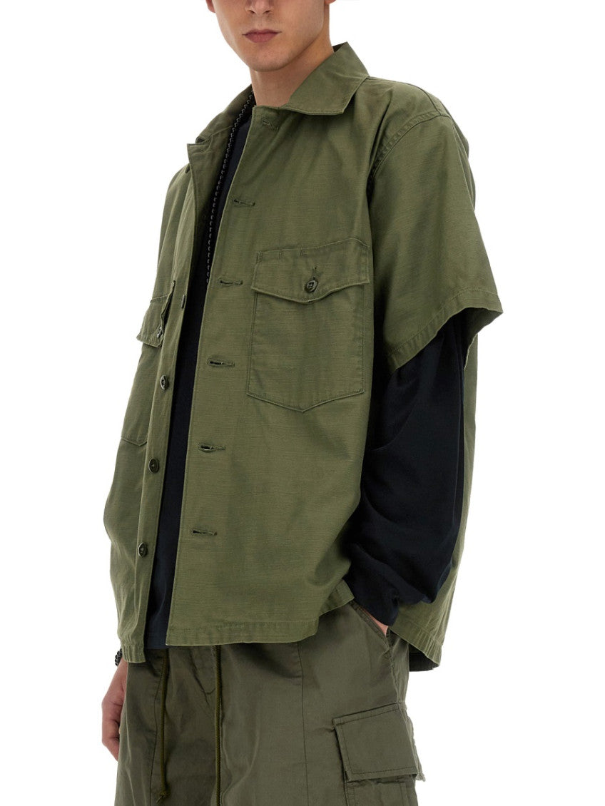 Olive Boxy Solid Shirt 4