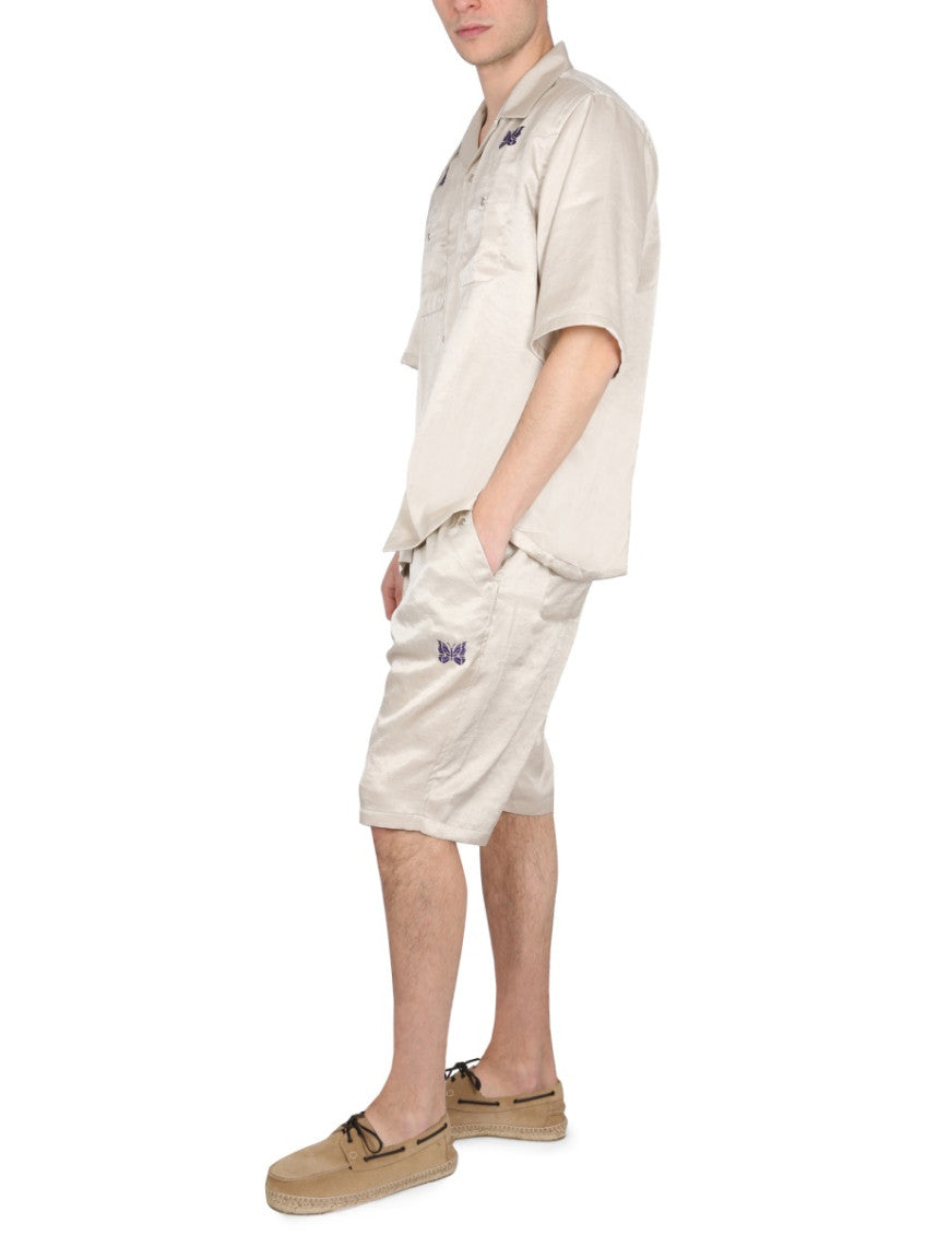Beige Solid Regular Shorts 2